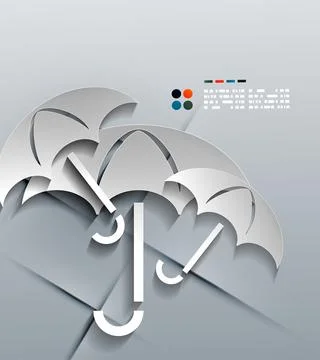 Vector 3d paper umbrella modern design Stock Illustration