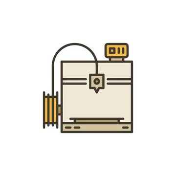 Vector 3D Printer Additive Manufacturing concept colored icon Stock Illustration