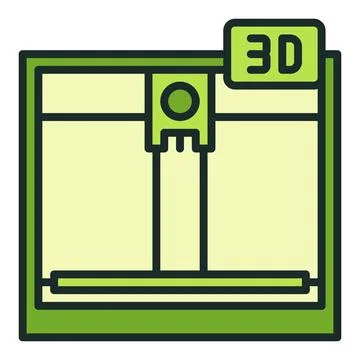 Vector 3D Printer colored creative icon or logo element 库存插图