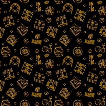Vector 3D Printing concept linear seamless pattern or background 스톡 일러스트