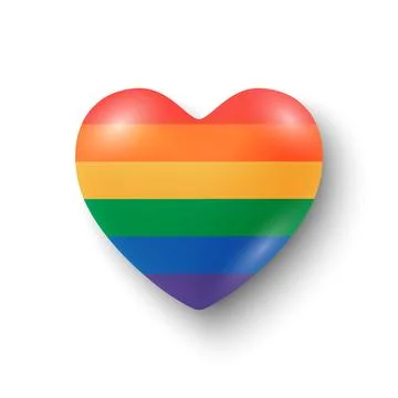 Vector 3d Rainbow Heart Icon with Glossy Pride Colors. Symbol of Love, Equality Stock-Illustration