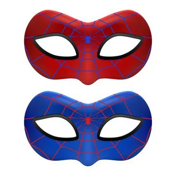 Vector 3d Reaistic Superhero Spider Mask Icon Set Isolated. Vector. Super Hero 스톡 일러스트