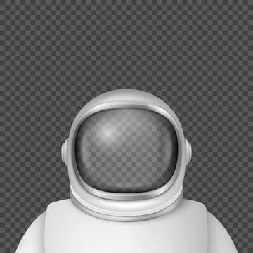Vector 3d Realistic Astronaut Helmet, Cosmonaut Suit with Mask, Transparent Illustrazione stock
