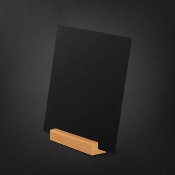 Vector 3d Realistic Black A4, A5 Vertical Empty Blank Paper Sheet, Card on Illustrazione stock