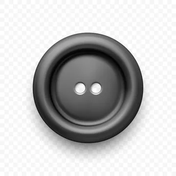 Vector 3d Realistic Black Button. Round Button with Holes for Fashion. Button Stock Illustration