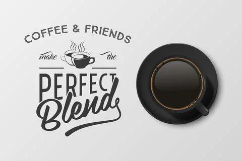 Vector 3d Realistic Black Ceramic Porcelain Mug with Black Coffee - Espresso Illustrazione stock