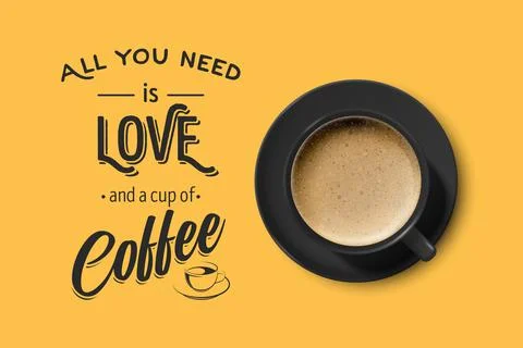 Vector 3d Realistic Black Ceramic Porcelain Mug with Foam Coffee - Capuchino 스톡 일러스트