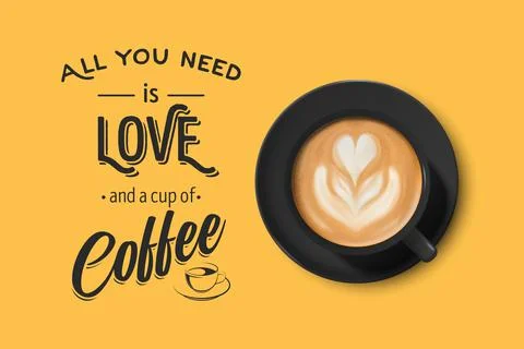 Vector 3d Realistic Black Ceramic Porcelain Mug with Foam Coffee - Capuchino Illustrazione stock