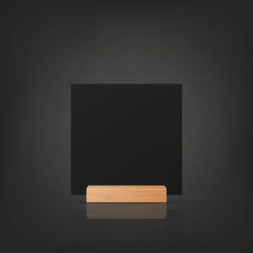 Vector 3d Realistic Black Square Vertical Empty Blank Paper Sheet, Card on Stock Illustration