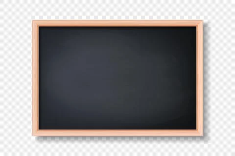 Vector 3d Realistic Blank Black Chalkboard, Wooden Frame Closeup Isolated on 스톡 일러스트