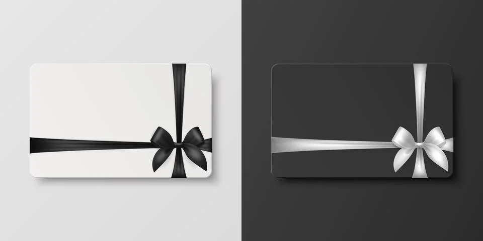 Vector 3D Realistic Blank Gift Card and Gift Certificate Template with Silk Stock Illustration