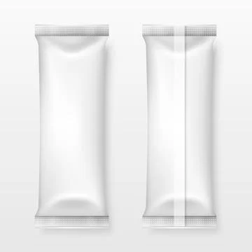 Vector 3d Realistic Blank White Packaging Icon Set Closeup Isolated on White Stock Illustration