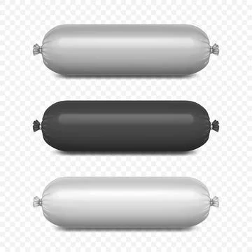 Vector 3d Realistic Blank White Polyethylene Sausage, Pie or Ice Cream Packaging Illustrazione stock