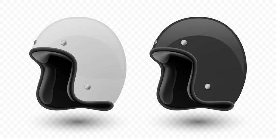 Vector 3d Realistic Blank White and Black Glossy Classic Vintage Open-Face Stock-Illustration