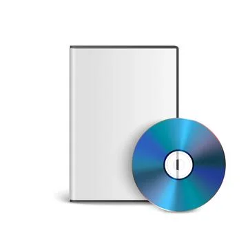 Vector 3d Realistic Blue CD, DVD with Case Isolated on White. CD Box, Packaging Stock Illustration