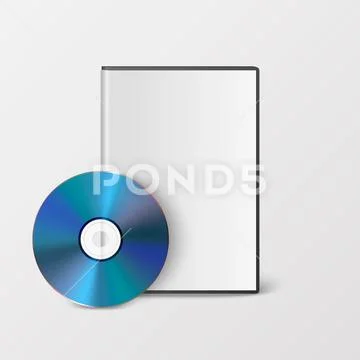 Vector 3d Realistic Blue CD, DVD with Case Isolated on White. CD Box ...
