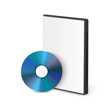 Vector 3d Realistic Blue CD, DVD with Case Isolated on White. CD Box, Packaging Stock Illustration