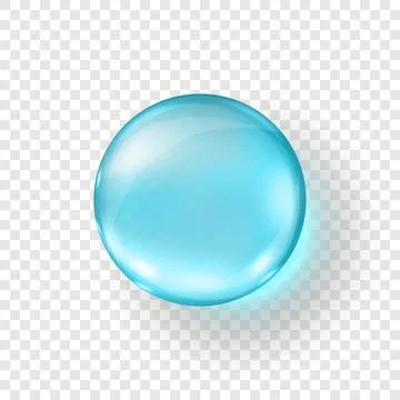 Vector 3d Realistic Blue Gel Pill, Isolated. Glossy Round Blue Pill with Shadow Stock Illustration