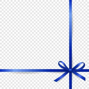 Vector 3d Realistic Blue Gift Ribbon and Bow Closeup Isolated. Bow Design Stock Illustration