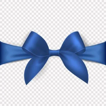 Vector 3d Realistic Blue Gift Ribbon, Bow for Greeting Card, Gift Isolated on Stock-Illustration