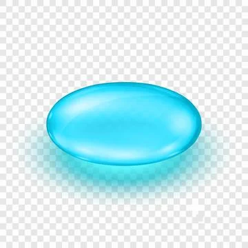 Vector 3d Realistic Blue Pill Capsule, Isolated. Realistic Softgel Pill Icon Stock Illustration