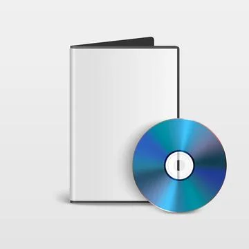 Vector 3d Realistic CD, DVD with Plastic Case Isolated on White. CD Box Stock Illustration