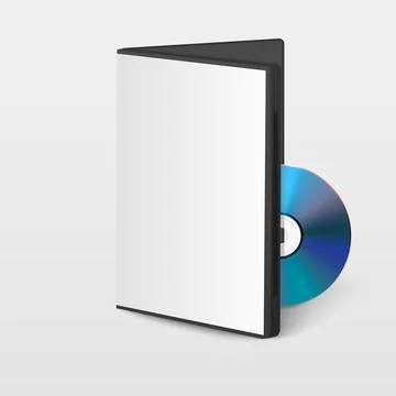 Vector 3d Realistic CD, DVD with Plastic Case Isolated on White. CD Box Stock Illustration