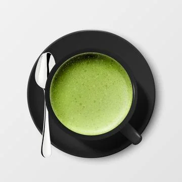 Vector 3d Realistic Ceramic Black Porcelain Ceramic Coffee Mug, Cup, Saucer and Stockillustratie