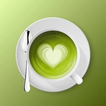 Vector 3d Realistic Ceramic White Coffee Mug, Cup, Saucer and Teaspoon Isolated Stockillustratie