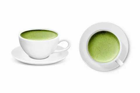 Vector 3d Realistic Ceramic White Coffee Porcelain Ceramic Mug, Cup and Saucer Stock Illustration