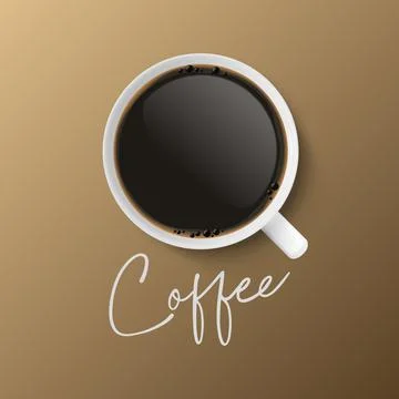 Vector 3d Realistic Ceramic White Porcelain Ceramic Coffee Mug, Cup Closeup Stock Illustration