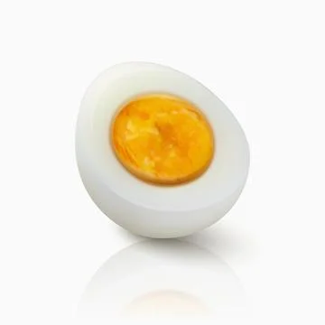 Vector 3d Realistic Chicken Egg. Peeled Boiled Chicken Egg, Hard-Boiled Chicken Stock Illustration