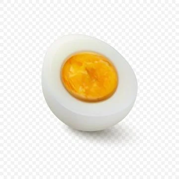 Vector 3d Realistic Chicken Egg. Peeled Boiled Chicken Egg, Hard-Boiled Chicken Stock Illustration