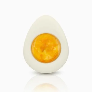 Vector 3d Realistic Chicken Egg. Peeled Boiled Chicken Egg, Hard-Boiled Chicken Stock Illustration