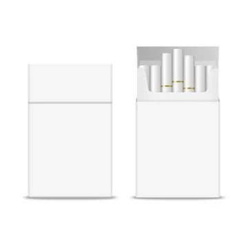 Vector 3d Realistic Closed Clear Blank Empty and with Cigarettes Pack Box Icon Stock Illustration