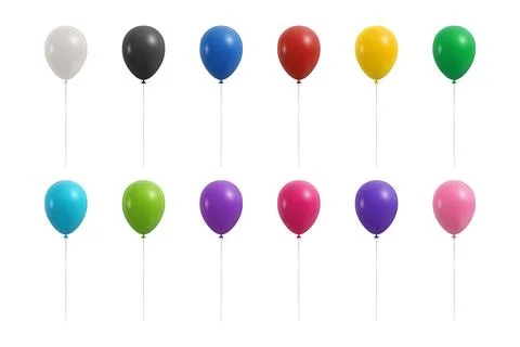 Vector 3d Realistic Colorful Balloon Icon Set, Isolated. Realistic Glossy Illustrazione stock