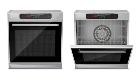 Vector 3d realistic compact built-in oven Stock Illustration