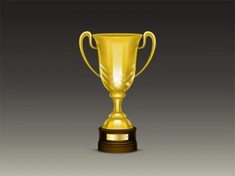 Vector 3d realistic cup, golden trophy, goblet Stock-Illustration