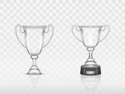 Vector 3d realistic cup, transparent glass goblet Stock-Illustration