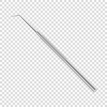 Vector 3d Realistic Dental Probe for Teeth Icon Closeup Isolated on Transparent Illustrazione stock