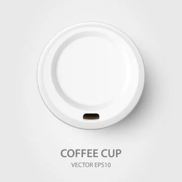 Vector 3d Realistic Disposable Closed Paper, Plastic Coffee Cup for Drinks Stock Illustration