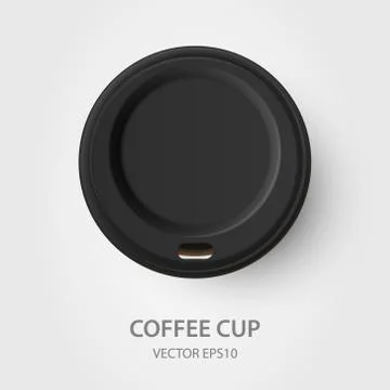 Vector 3d Realistic Disposable Closed Paper, Plastic Coffee Cup for Drinks with 스톡 일러스트