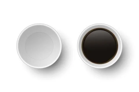 Vector 3d Realistic Disposable Opened Paper, Plastic Coffee, Tea Cup for Drinks Stock-Illustration