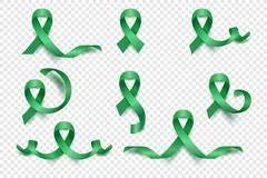 Emerald Green Ribbon for Liver Cancer Awareness Retractable Badge