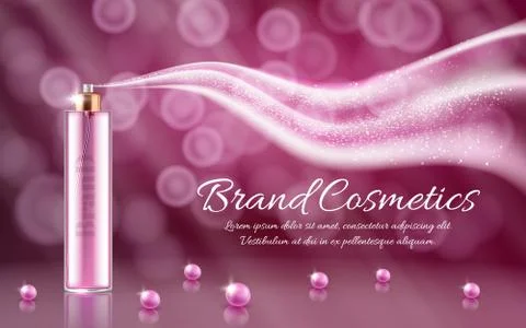 Vector 3d realistic essence spray ad banner Stockillustratie