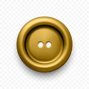 Vector 3d Realistic Golden Sewing Button. Gold Button Icon. Round Metal Button 스톡 일러스트