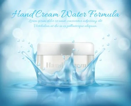 Vector 3d realistic hand cream ad banner Illustrazione stock