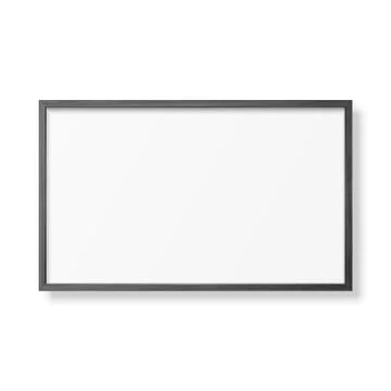 Vector 3d Realistic Horizontal Black Wooden Simple Modern Frame Icon Closeup イラスト素材