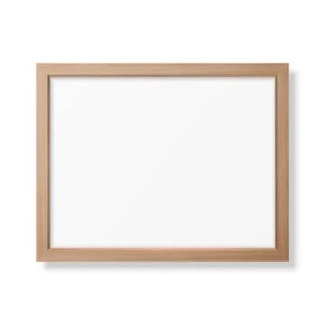 Vector 3d Realistic Horizontal Brown Wooden Simple Modern Frame Icon Closeup Stock-Illustration