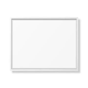 Vector 3d Realistic Horizontal White Wooden Simple Modern Frame Icon Closeup Stock-Illustration